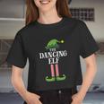 Dancing Elf Matching Family Group Christmas Party Pajama Women Cropped T-shirt