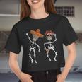 Dia De Los Muertos Day Of Dead 2021 Skull Dancing Women Women Cropped T-shirt