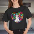 Dog Dad Dog Mom Autism Awareness Poodle Women Cropped T-shirt