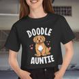 Doodle Auntie Goldendoodle Shirts Women Kawaii Dog Aunt Women Cropped T-shirt