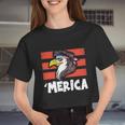 Eagle Mullet 4Th Of July 2021 Usa American Flag Merica Cool Women Cropped T-shirt