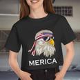 Eagle Mullet 4Th Of July Usa Merica 4Th Of July Women Cropped T-shirt