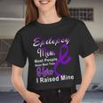 Epilepsy Mom Most People Never Meet Their Hero I Raised Mine Purple Ribbon Epilepsy Epilepsy Awareness Women Cropped T-shirt