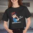 Fibromuscular Dysplasia Warrior Strong Women Blue Ribbon Fmd Fibromuscular Dysplasia Awareness Women Cropped T-shirt