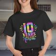 10 Years Of Being Awesome 10Th Birthday Girl Women Cropped T-shirt