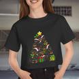 Christmas Rottweiler Pajama Shirt Tree Dog Dad Xmas Women Cropped T-shirt