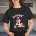 Cowgirl 4Th Birthday Western Country Southern Women Cropped T-shirt
