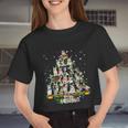 Siberian Husky Christmas Tree Xmas Dog Dad Mom Tshirt Women Cropped T-shirt