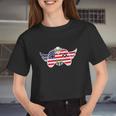 Gamer 4Th Of July Video Game Eagle Women Cropped T-shirt