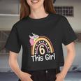 This Girl 6Th Birthday Unicornrainbow 6 Years Old Women Cropped T-shirt