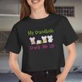 My Grandkids Crack Me Up Easter Bunny For Grandma Grandpa Women Cropped T-shirt