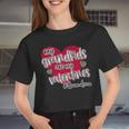 My Grandkids Are My Valentines Grandma Plaid Women Cropped T-shirt