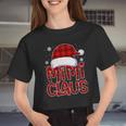 Grandma Mimi Claus Plaid Xmas Pajama Matching Women Cropped T-shirt