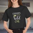 Grandpa Of The Wild One First Birthday Matching Family Women Cropped T-shirt