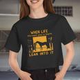 Horse And Girl When Life Throws You A Barn Lean Into It Women Cropped T-shirt