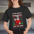 It's The Most Wonderful Time For A Beer Ugly Christmas Sweater Women Cropped T-shirt