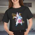 Jewnicorn Hanukkah Unicorn Girl Women Cropped T-shirt