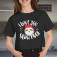 Kids Sloth I Love You Slow Much Valentine Boys Girls Women Cropped T-shirt