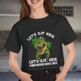 Let's Eat Kids Punctuation Saves Lives Teacher Grammar Women Cropped T-shirt