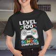 Level 100 Days Of School Completed Gamer Women Cropped T-shirt