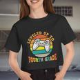 Leveled Up To 4Th Grade First Day Of School Back To School Women Cropped T-shirt