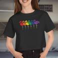 Lgbt Flamingo Rainbow Gay Lesbian Pride Women Cropped T-shirt