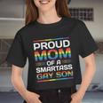 Lgbt Proud Mom Of A Smartass Pride Month Women Cropped T-shirt