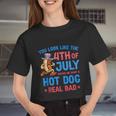 You Look Like 4Th Of July Makes Me Want A Hot Dog Real Bad V3 Women Cropped T-shirt