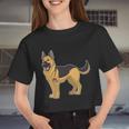 I Love Mom Tattoo German Shepard Women Cropped T-shirt