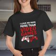 I Love My Mom Video Games Valentines Day Boysn Langarm Women Cropped T-shirt