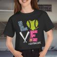 Love Softball Coach Player Softball Life N Girls Women Women Cropped T-shirt