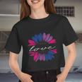 Love Sunflower Floral Lgbt Bisexual Pride Month Women Cropped T-shirt