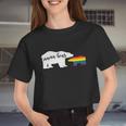 Mama Bear Lgbt Gay Pride Lesbian Bisexual Ally Quote Women Cropped T-shirt