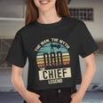 Man Myth Legend Dad Chief Amazing Daddy Novelty Women Cropped T-shirt