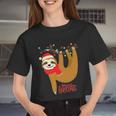 Merry Christmas Sloth Slothmas Women Cropped T-shirt