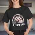 Mind Your Own Uterus Floral My Uterus My Choice Feminist V2 Women Cropped T-shirt