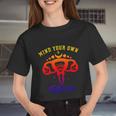 Mind Your Own Uterus Floral Feminist Pro Choice V2 Women Cropped T-shirt