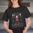 No Lift No Ugly Christmas Sweater Gym Santa Long Sleeve Long Sleeve Tshirt Women Cropped T-shirt