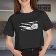 We Are Not Ok Upside Down Usa Flag In Distress Women Cropped T-shirt