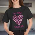 My Oma Loves Me Valentine Hearts For Girls Women Cropped T-shirt