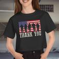 Patriotic American Flag Thank You For Men Women Kid Girl Boy Women Cropped T-shirt