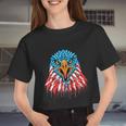 Patriotic Eagle Mullet Usa American Flag 4Th Of July Women Cropped T-shirt