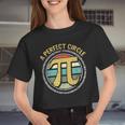 Perfect Circle Pi Day Retro Math Symbols Number Teacher Women Cropped T-shirt