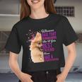 Pomeranian Are A Girls Best Friend Dog Mother Mama Mom Women Cropped T-shirt