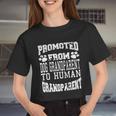 Promoted From Dog Grandparent To Human Grandparent Women Cropped T-shirt