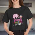Proud Autism Aunt Autistic Day Awareness Rainbow Puzzle Women Cropped T-shirt