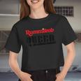 Rummikub Queen Logo With Royal Crown Black Ink Women Cropped T-shirt