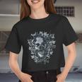 Scary Devil Skull Women Cropped T-shirt