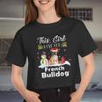 Snow Xmas This Girl Love Her French Bulldog Reindeer Women Cropped T-shirt