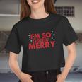 Im So Freakin Merry Christmas Christmas Af Santa Mom Ugly Christmas Sweater Women Cropped T-shirt